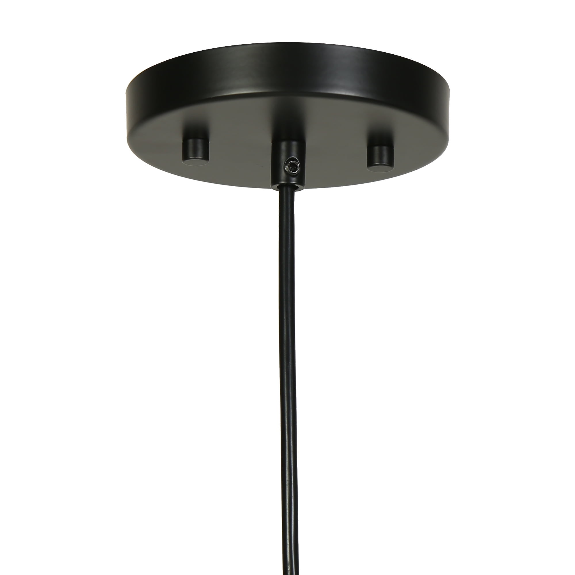 LNC Matte Black Modern/Contemporary Seeded Glass Cylinder LED Mini Hanging Pendant Light