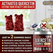 JOYLI Quercetin Gummies 500mg Quercetin Supplements with Bromelain and Zinc, 60 Count