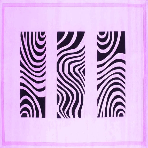 Ahgly Company Indoor Square Solid Purple Modern Area Rugs, 6' Square