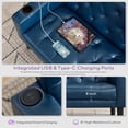 thumbnail image 5 of LAZZO 62" Loveseat Sofa, Tufted Couch with USB Ports and Cupholders for Living Room, Office and Bedroom, Blue, 5 of 9