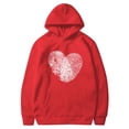 thumbnail image 5 of Plebaso Sweat-Shirts à Capuche pour Femmes, Cordon de Serrage, Cœur, Imprimé, Manches Longues, Décontracté, 5 of 5