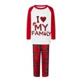 thumbnail image 2 of Franhais Family Christmas Pajamas, Letter Print Long Sleeve Tops and Plaid Pants Sleepwear Set, 2 of 3