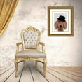 thumbnail image 3 of Fab Funky 15x18 Gold Ornate Wood Framed with Double Matting Museum Art Print Titled - Dachshund with Black Bowler Hat, 3 of 4