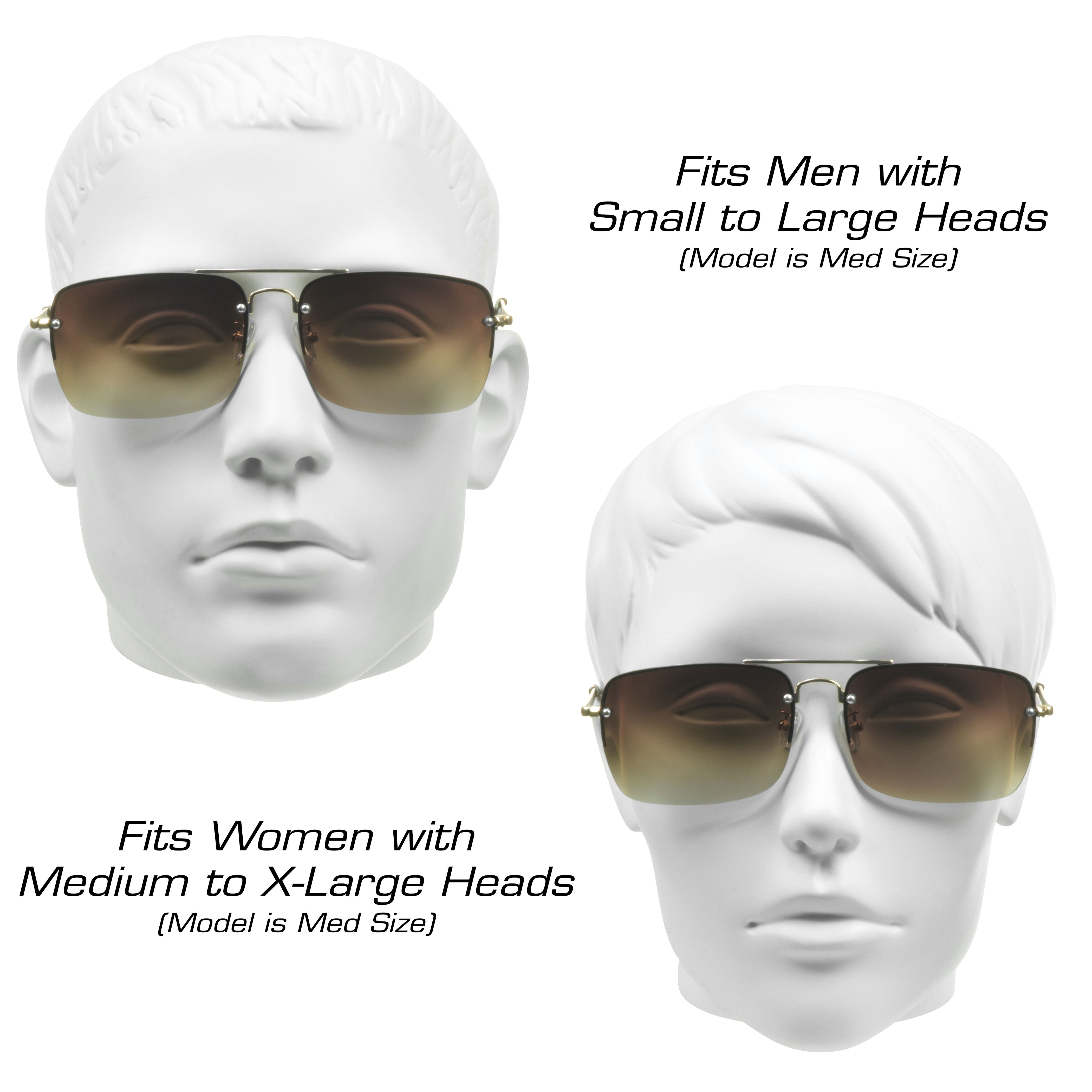 proSPORT Reading Sunglass Full Sun Reader Aviator Men Women 2 Pairs NOT Bifocal