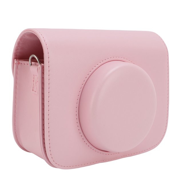 Removable Top Camera Bag for Instant Cameras - Adjustable Strap, Vintage PU Leather Case Compatible with Small Digital Cameras
