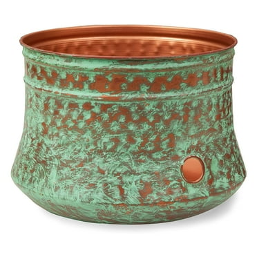 Liberty Garden 1917 Decorative Rustic Garden Hose Storage Pot, Patina
