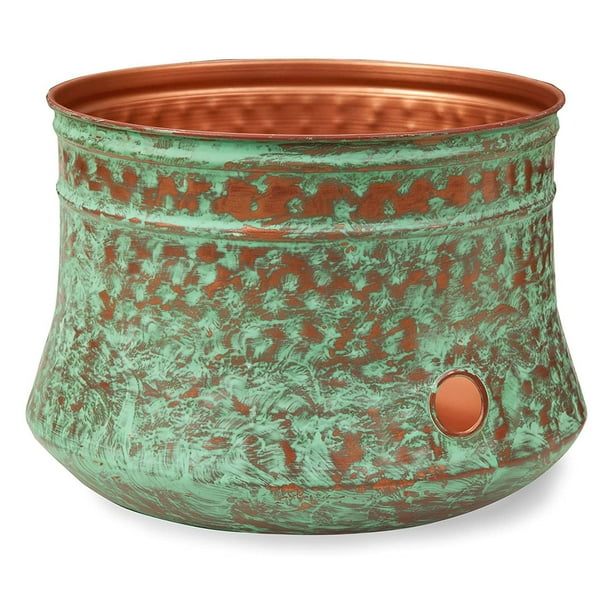 Liberty Garden 1917 Decorative Rustic Garden Hose Storage Pot, Patina