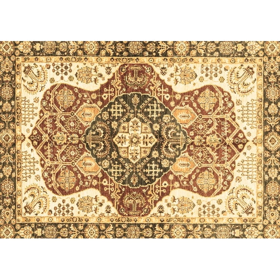 Ahgly Company Indoor Rectangle Abstract Brown Modern Area Rugs, 5' x 8'