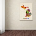 thumbnail image 4 of Trademark Fine Art "Michigan Map" Canvas Wall Art by Michael Tompsett, 4 of 4