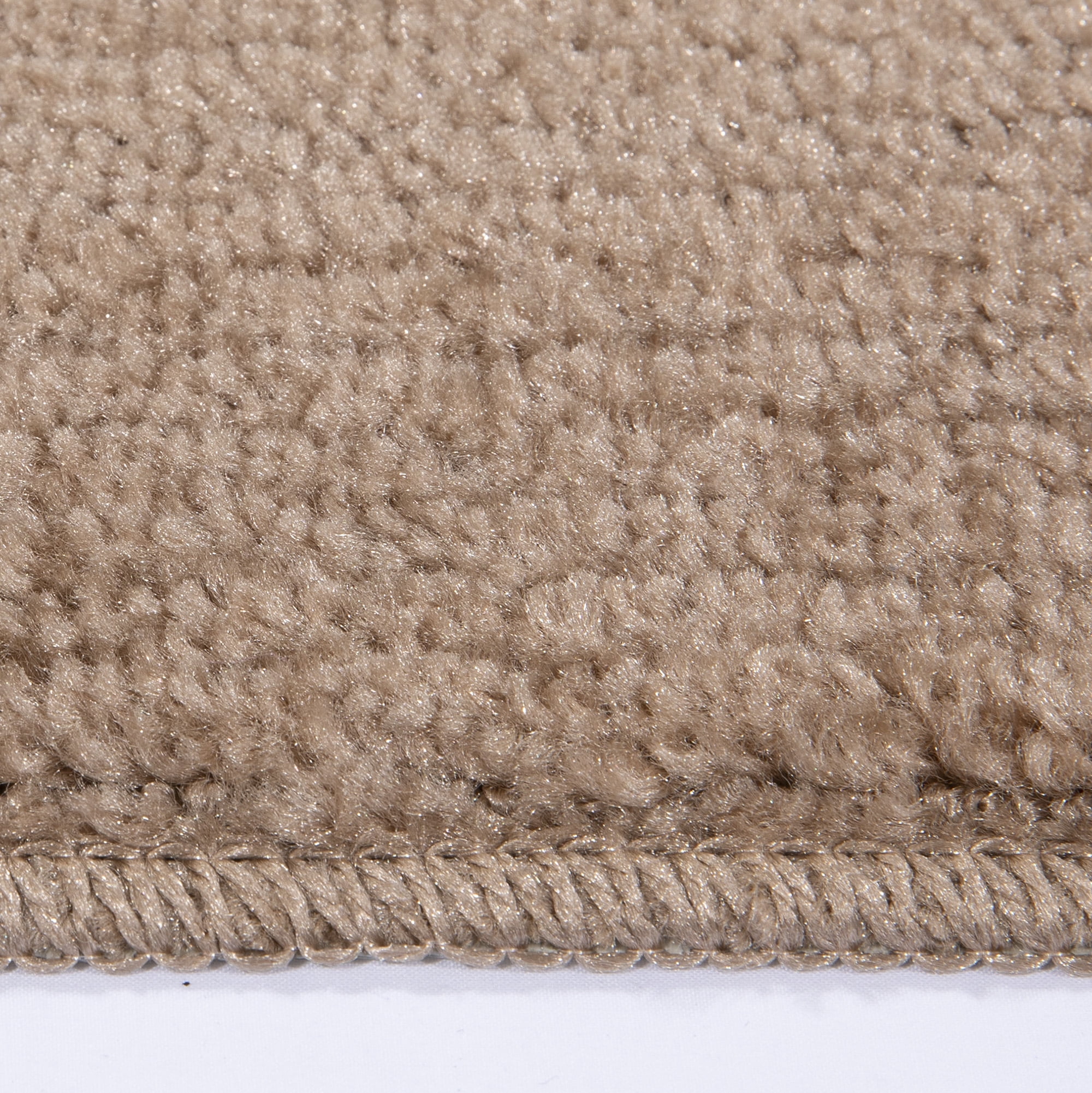 Ottomanson Softy Washable Non-Slip Rubberback Solid 9" x 26" Indoor Stair Treads, 7 Pack, Camel