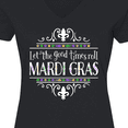 thumbnail image 4 of Inktastic Let the Good Times Roll Mardi Gras Women's V-Neck T-Shirt, 4 of 5