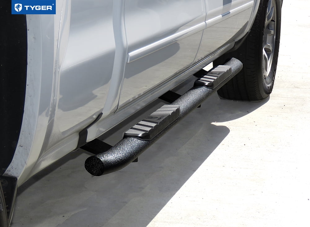 Tyger Auto 3.5" Rider Running Boards Compatible with 2007-2018 Chevy Silverado GMC Sierra 1500; 2007-2019 2500 3500HD; 2019 LD / Limited | Crew Cab | TG-SS2C35018 | Side Step Rail Nerf Bars