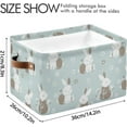 thumbnail image 4 of Storage Basket Watercolor Rabbit Foldable Canvas Laundry Baskets Bin Waterproof Inner Layer with Sturdy Handles for Toy Nursery Blanket Clothes 2 Pack, 4 of 7
