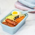 thumbnail image 4 of Foldable Silicone Lunch Box Portable Microwave oven Lunch Box with Fork Portable Lunch Box Refrigerated and Fresh-keeping Box pink 500ml, 4 of 6