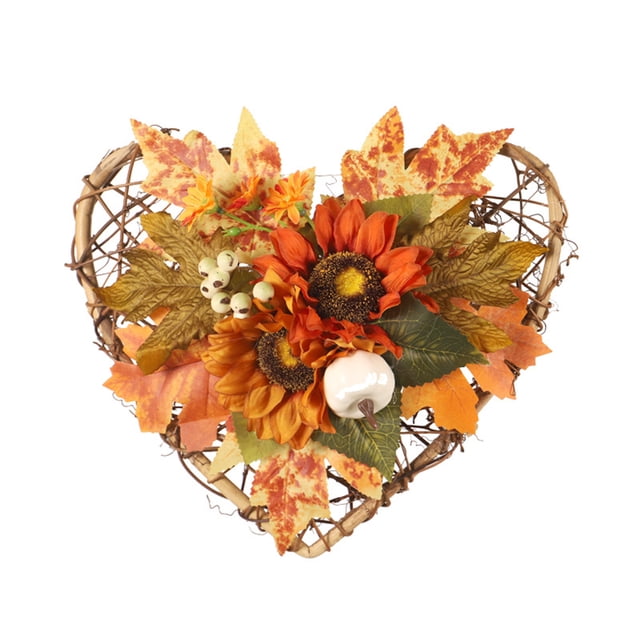 FloreceBien 1 x Guirnalda de ramas de frutas de otoño con hojas de arce artificiales para decoración de puertas de Halloween, guirnalda de decoración navideña