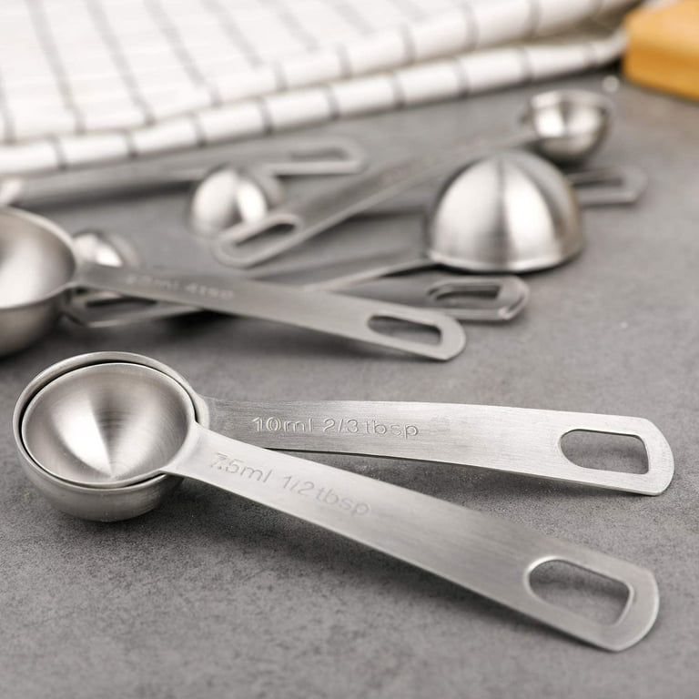 304 Stainless Steel Measuring Spoon Tools for Dry Liquid 1/16 1/8 1/4 1/3  1/2 3/4 1 1/2bsp Fits in Spice Jar measuring spoon set - AliExpress