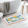 thumbnail image 4 of Alfombra de baño REGALWOVEN antideslizante de felpa para el suelo del baño, bañera y ducha Flor-2 16" x 24", 4 of 6