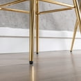 thumbnail image 5 of Bar Stools Set of 2, Modern Bar Height Stools Chairs with Round Back and Gold Metal Legs, Velvet Upholstered Tall Barstools for Home Bar, Kitchen Counter Bar Chairs for Dining Room, Cream, 5 of 8