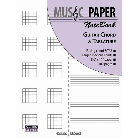 MUSIC PAPER NoteBook - Guitar Chord & Tablature (Paperback)