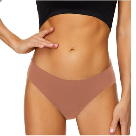 cfhntfmh Seamless Thongs for Womens Stretch Low Waisted No Show Thong Panties Breathable Comfortable Plus Size Underwear
