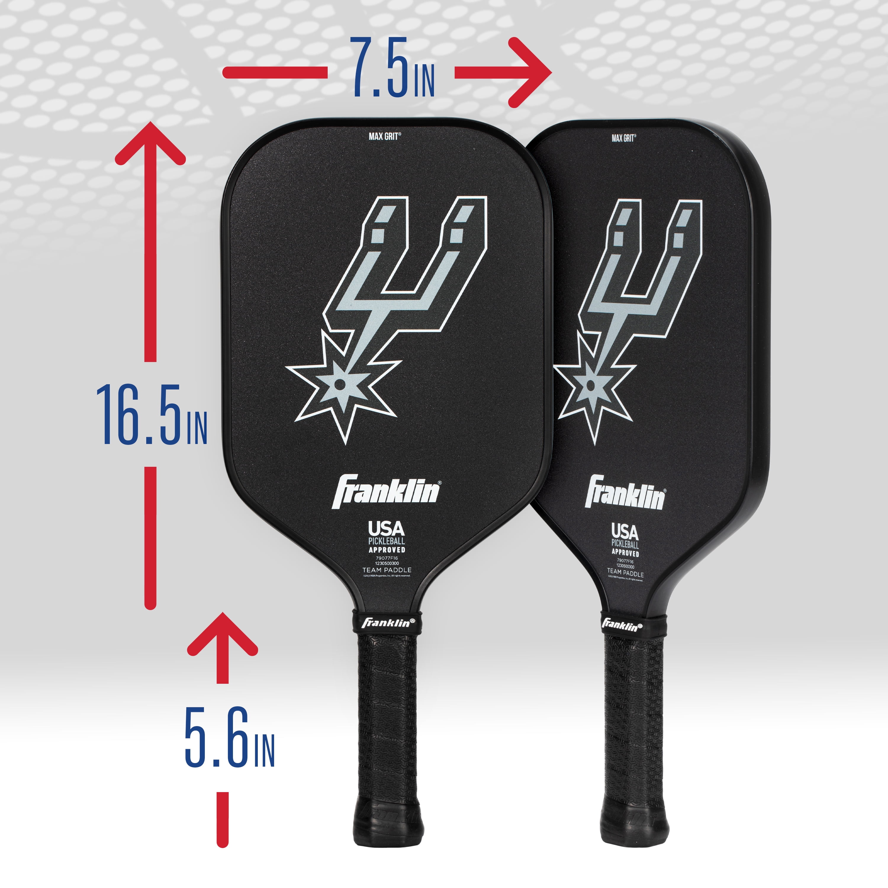 Franklin Sports NBA San Antonio Spurs Pickleball Paddle - Official NBA Team Pickleball Paddles - USAP (USAPA) Approved Premium Quality Pickleball Paddles - Authentic Team Logos + Colors