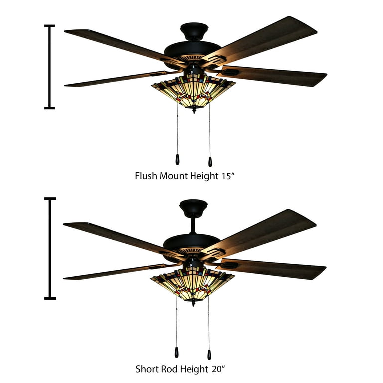 River Of Goods 52 Geometric Abstraction Stained Glass Led Ceiling Fan With Light Com Com, River Of Goods Bella Crystal Ceiling Fan