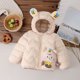 thumbnail image 1 of Chaqueta de plumón con estampado de osito de peluche para niños y niñas, otoño e invierno, para bebés y niños pequeños, ligera, de manga larga, con capucha, para exteriores, abrigo de poliéster para n, 1 of 5