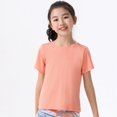 thumbnail image 4 of GYRATEDREAM Girls Athletic Shirts Short Sleeve Quick Dry Crewneck Tee Activewear Performance Tops for Kids Teens , 5-6 Years, 4 of 6