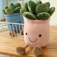 thumbnail image 2 of 3 piezas de peluche suculentas con plantas en maceta, muñeco de peluche, simulación de peluches suculentos, decoración del hogar, animales de peluche suaves (rosa + blanco + azul), 2 of 5