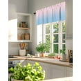thumbnail image 3 of Minimalist Pink Valances for Windows and Blue Gradient Valance Rod Pocket Light Filtering Short Window Treatments Curtains for Kitchen Bathroom Living Room Bedroom, 1 Panel, 60 x 18 Inch, 3 of 7