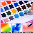thumbnail image 6 of MeiLiang Watercolor Paint Set, 48 Vivid Colors Includes12 Metallic Glitter Solid Colors in Pocket Box with Metal Ring and Watercolor Brush, Perfect as Art Gift, Suitable for Beginners, Professionals, 6 of 10