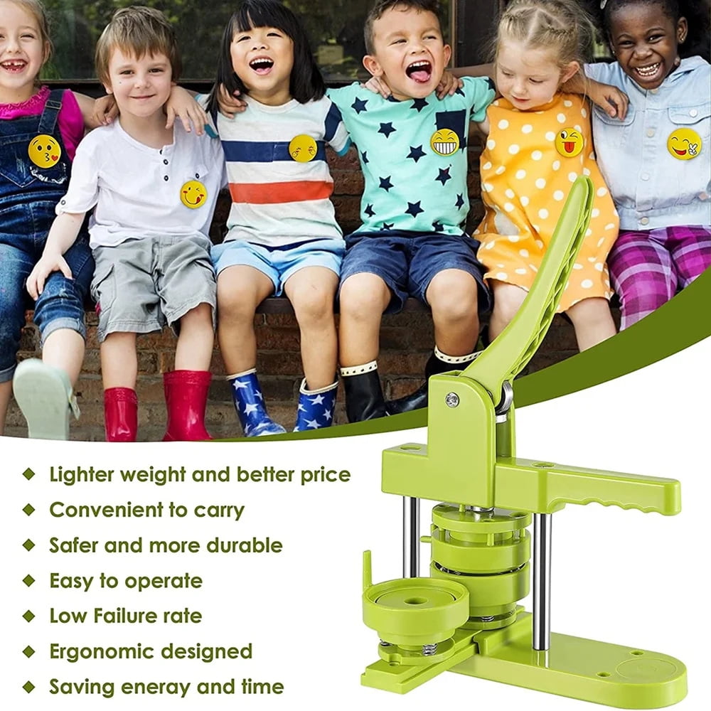 37MM Badge Pin Button Maker Machine DIY Badges Set with 100Pcs Button Parts ,Beginner-Friendly