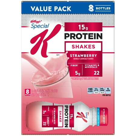 Kellogg's Special K Shake, 15 Grams of Protein, Strawberry, 10 Oz, 8 Ct