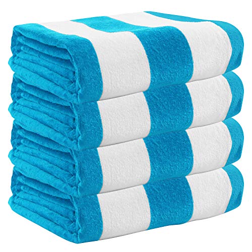 Absorbent Lightweight Exclusivo Mezcla 4 Pack 100/% Cotton Oversized Large Beach Towel,Pool Towel Cabana Stripe, 89x178cm and Plush Quick Dry /—Soft