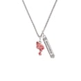 thumbnail image 2 of Delight Jewelry Silvertone Hot Pink Flamingo Silvertone Mother Daughter Bar Charm Necklace, 23", 2 of 4