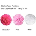 thumbnail image 2 of Paquete de 18, flor de pompón azul, juego de papel de decoración para fiestas, 2 of 5