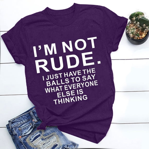 Xuyuer Funny Slogan Print Casual Blouse - Women's Loose Fashion Top, Breathable and Soft for Daily Wear, Friend Hangouts, Humorous Relaxed Style, and Playful Weekend Streetwear