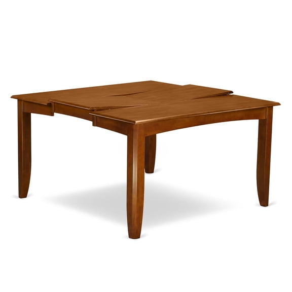 East West Furniture  Dining Set Consist of a Square Dining Table with Butterfly Leaf and Dining Chairs (Chair Seat Type Options) PFAV7-SBR-C