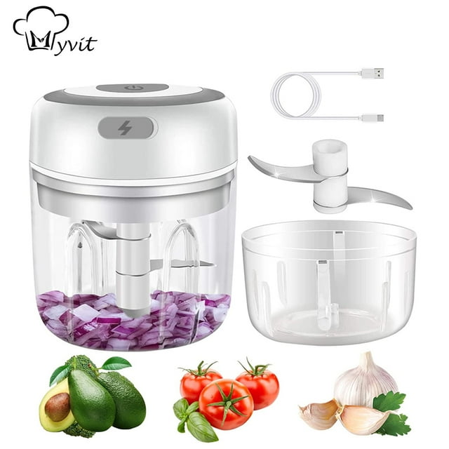 Electric Garlic Chopper Mini Portable Veggie Chopper 100ML /250ML Pepper Nuts Grinder Onion Chopper Wireless Blender to Vegetable Waterproof USB Charging