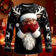 thumbnail image 2 of XIAOCHA Men's Crew Neck Sweatshirt Long Sleeve Santa Graphic Print Holiday Pullover Top, Black, Sizes M, 2 of 4