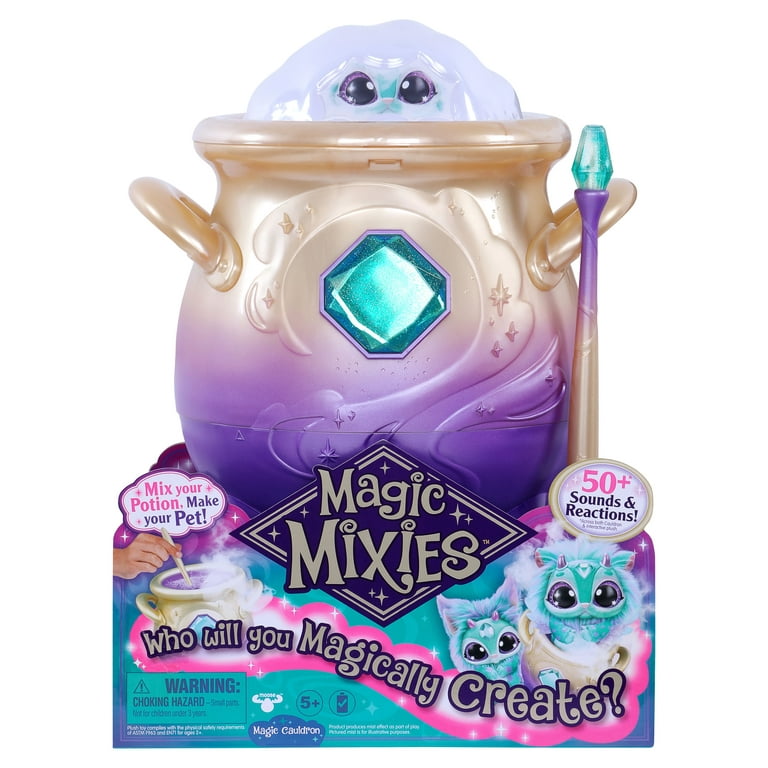 Magic Mixies Magical Misting Cauldron with Interactive 8 inch Blue Plush  Toy and 50+ Sounds and Reactions, Toys for Kids, Ages 5+ 