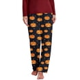 thumbnail image 4 of Women's Pj Bottoms Halloween Jack-O-Lantern Star Print Lounge Pants Elastic Waist Comfortable Relaxed Fit Sleepwear Casual Sleep Pants Cozy Nightwear, 4 of 5