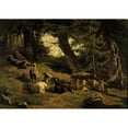 thumbnail image 2 of Gerard Bilders 24x18 Gold Ornate Framed and Double Matted Museum Art Print Titled - Swiss Landscape (1860), 2 of 4