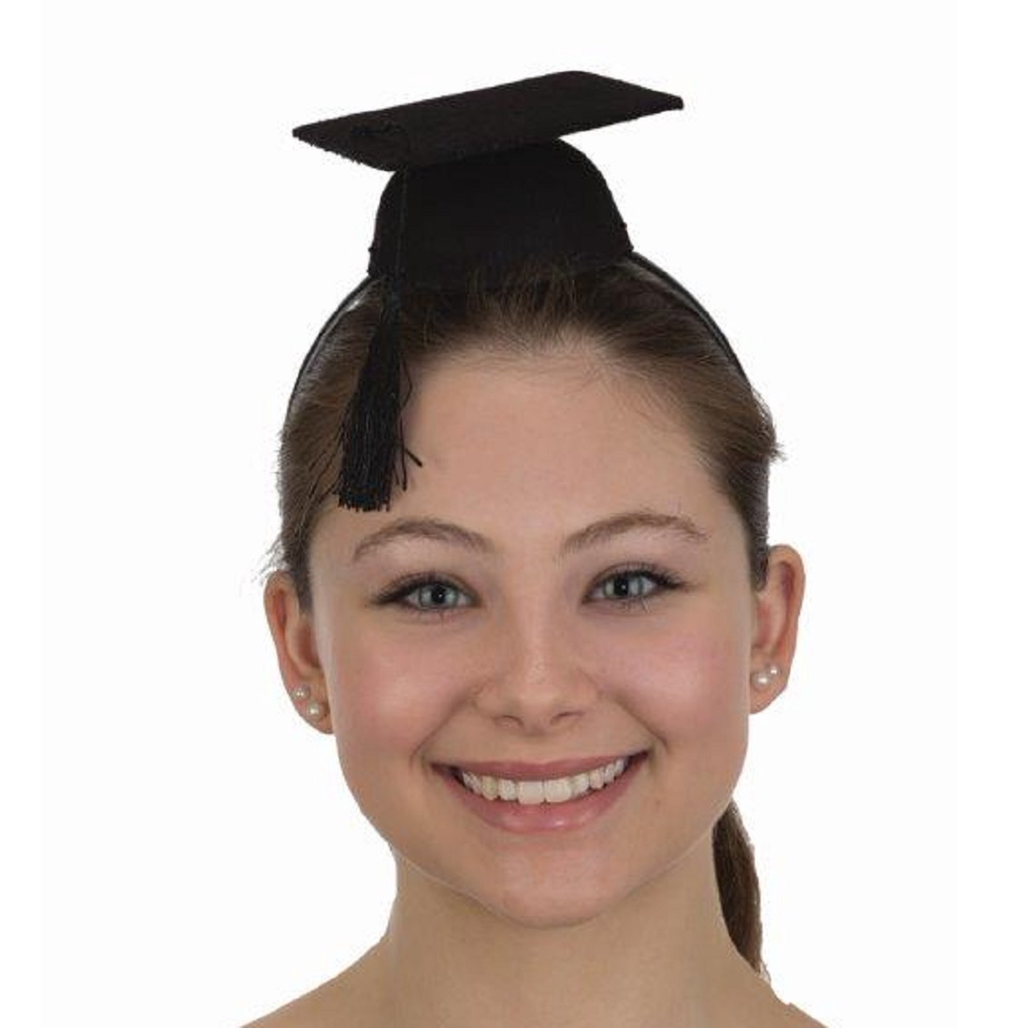 Mini Black Graduation Cap Grad Hat Headband Costume Prop Accessory