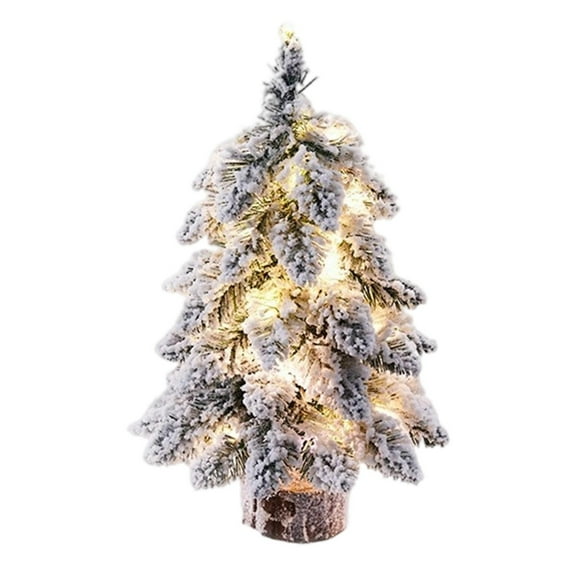 LAJFDIA Mini Tinsel Tree, 17 in Christmas Tree, Mini Lighting Small Christmas Tree with LED lights , for Home & Office Holiday Décor