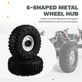 thumbnail image 6 of 4pcs 122mm 1.9 Inch Metal Beadlock Wheel Rim Rubber Tire Set for 1/10 RC Crawler Car TRX4 D90 D110 Axial SCX10 White, 6 of 8