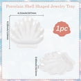 thumbnail image 2 of Shell Jewelry Dish Tray Porcelain Sparkle Iridescent Seashell Jewelry Organizer, 2 of 9