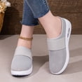 thumbnail image 6 of Domzle Mules for Women 2026 Shoes Slip on Sneakers Knit Flats Lightweight Breathable Comfortable Walking Shoes Gray 36, 6 of 7