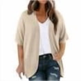 thumbnail image 7 of Posijego Women's Plus Size Cardigans Short Sleeve Open Front Casual Summer Cardigan Jackets Spring Outerwear for Women, 7 of 7