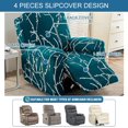 thumbnail image 4 of CHUNTIAN Stretch Recliner Slipcovers Printed Sofa Cover 4-Piece Fallon Collection Slipcover Lazy Boy Chair Covers Furniture Protector Recliner Chair Cover with Storage Pocket for Living Room, A2, 4 of 5